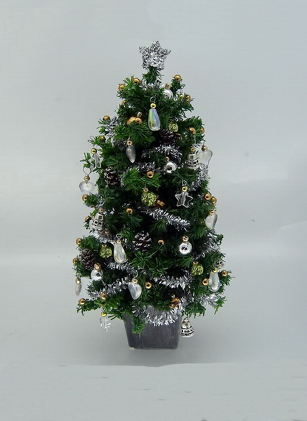 Dollshouse Miniature Luxury 6.5" Silver Dream Christmas Tree